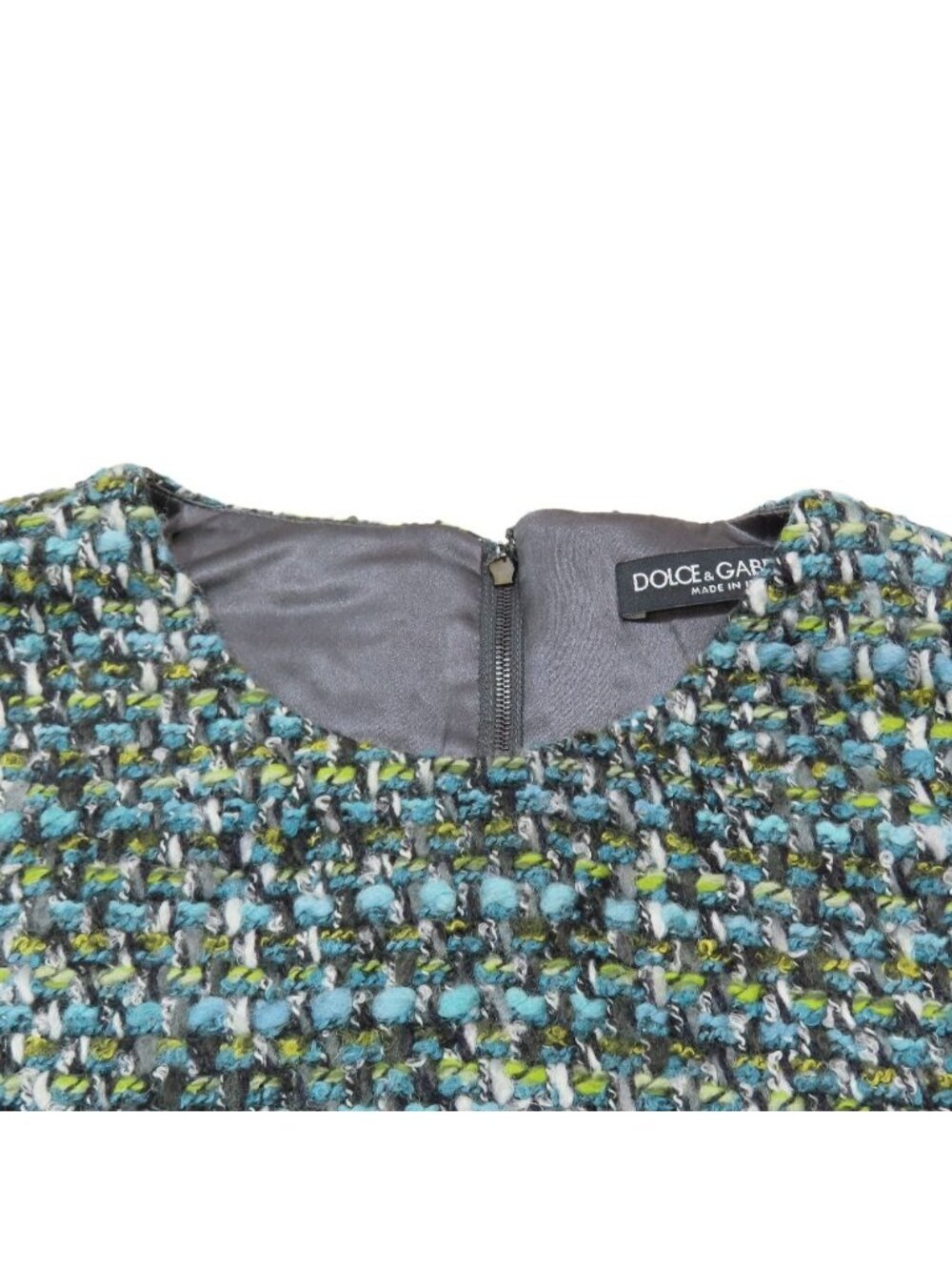 Dolce & Gabbana Tweed Sleeveless Top Tank Top 40 Blue - Picture 3 of 7